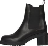 Tommy Hilfiger Femme Outdoor Chelsea Mid Heel Boot 619 FW0FW06619 Bottes mi-Hautes, Noir (Black), 41 EU