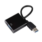 Adaptateur multi-affichage USB 2.0 / 3.0 vers VGA Convertisseur de carte graphique vidéo externe Carte graphique externe Multi-affichage vidéo - Noir