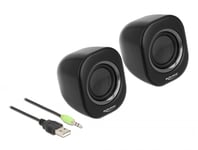 Mini Stereo PC Speaker with 3.5 mm stereo jack male and USB