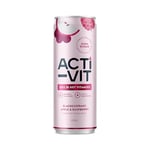 Acti-Vit Sparkling Flavoured Vitamin Water Cans with B Vitamins B5, B6, B9, B12, Vitamin C, Vitamin D, Zinc & Magnesium Zero Sugar 12x 330ml Blackcurrant Apple & Raspberry Flavour