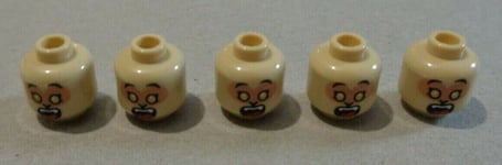 Lego Minifigure head Open mouth Faces on both sides  x5 **