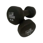 Fitness First Neoprene Dipped Dumbbells (Pairs), Black, 8, F1NDD 8 LBS