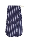 Blue Butcher's Stripe Double Oven Glove