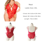 Babydoll Lingerie Corset Plus Size Sexy Sleepwear Red 4xl