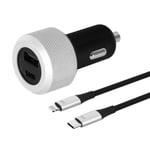 Just Mobile Highway Turbo Billaddare USB-C Till Lightning-kabel