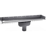 Purus Line komplett golvbrunn, 900 mm, Ø75 mm, rostfritt stål