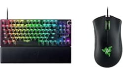 Razer Huntsman V3 Pro Tenkeyless - UK Layout + PBT Keycap Upgrade Set - Classic Black - US/UK