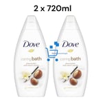 2 x Dove Caring Bath Body Wash MoisturisingCream Shea Butter With Warm Vanilla