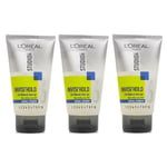 3 x L'oreal Studio Line Invisi'Hold 24H Natural Clear Gel Normal Strength 150ml