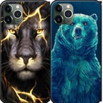 DEAL 2 för 1 coola skal björn lejon med blixtar iphone
