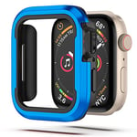 Wehilion Coque de protection ultra fine en alliage d'aluminium pour Apple Watch Série 6 / SE/Series 5 / Series 4 44 mm Full Coverage Case Contre les rayures Bleu