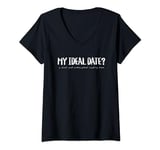Womens Idea Date New Book Reading Time Funny Booktok Reader Romance V-Neck T-Shirt