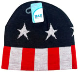 USA Flag Stars & Stripes Beanie Ski Hat Mens Ladies One Size, NWT, Style 2 /10z