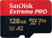 SanDisk 128GB Extreme PRO microSDXC card + SD adapter + RescuePRO 