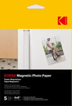 KODAK Magnetic Photo Paper - Pack de 5 feuilles de papier photo - Format 10 x 15 cm - Compatible avec imprimantes jet d'encre