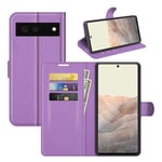 Google Pixel 6 5G PU Wallet Case Purple