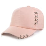 Fashionable hat Women Baseball Caps Cross Iron Ring Couple Hats Men Fashion Summer Outdoor Caps White Pink Unisex Baseball Caps