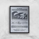 Jurassic World Mosasaurus Sighting Giclee Art Print - A3 - Black Frame