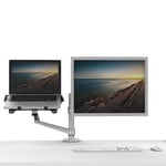 Wergon - Apollon - Justerbar Dual Desktop Holder - Monitor skærm Max 32 / Laptop Max 15.6 - Sølv