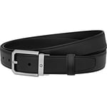 Montblanc Belt Trapeze Brushed Stainless Steel Pin Buckle Black