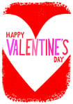 Romantic Giant Heart Happy Valentines Day Card - Embossed Metallic Foil design