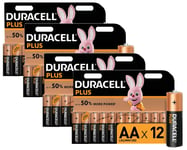48x Duracell AA Plus Power Alkaline Batteries New Pack LR6 MN1500 MIGNON 2029exp