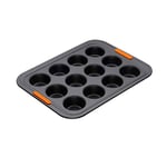 Le Creuset Non-Stick Carbon Steel Bakeware 12 Cup Mini Muffin Tray, Black, 30 cm, 94101300000000