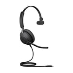 Jabra Evolve2 40 PC Headset – Noise Cancelling Microsoft Teams Certified Mono Headphones With 3-Microphone Call Technology – USB-C Cable – Black