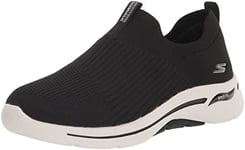 Skechers Women's Go Walk Arch Fit Iconic Sneaker, Black Textile Trim, 3 UK medium