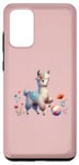 Galaxy S20+ Pink Cute Alpaca with Floral Crown and Colorful Ball Case