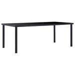 vidaXL Dining Table Black 200x100x75 cm Tempered Glass Furniture
