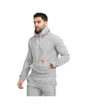 Gant Mens Pullover Striped Hoodie - Grey Cotton - Size Small