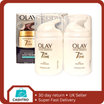 2 x Olay Total Effects Moisturiser 7-In-1 Anti-Ageing Fragrance Free 50ml