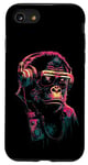 iPhone SE (2020) / 7 / 8 Neon Gorilla With Headphones Techno Rave Music Monkey Case