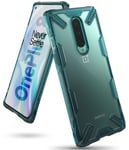 Ringke Fusion-X Compatible with OnePlus 8 Case Cover, Clear Hard PC Back Shockproof Heavy Duty TPU Bumper Phone Case for OnePlus 8 - Turquoise Green