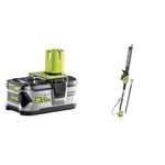 RYOBI - 1 Batterie Lithium+ 18V - 5,0 Ah et 1 Chargeur Rapide 2,0 A - RC18120-150 & Taille-Haie Électrique sur Perche sans Fil à Batterie 18V One+- Lames 45cm pour Jeunes Haies