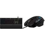 Logitech G513 Mechanical Gaming Keyboard with Palm Rest - Carbon/Black & 502 HERO High Performance Wired Gaming Mouse - Black