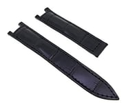 Watch strap suitable for Pasha by Cartier black folding clasp genuine crocodile 18 mm made in Germany