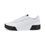 Puma Women Carina 2.0 Sneakers, Puma White-Puma White-Puma Team Gold-Puma Black, 8.5 UK