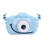 745 Children Digital Camera Mini Cartoon Toy HD Photo Video Front Rear Dual Camera USB Charging with 32g Memory Card, for Halloween Christmas (Blue)