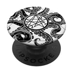 Geometric Lovecraftian Necronomicon Sigil & Black Tentacles PopSockets Swappable PopGrip