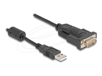 Delock - Usb / Seriell Kabel - Usb (Hane) Till Db-9 (Hane) Skruvbar - 25 Cm - Up To 460.8 Kbps Data Transfer Rate - Svart