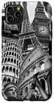 Collage rétro Paris New York Londres Rome World Travel Coque pour iPhone 11 Pro Max