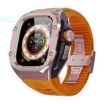 Shellbox Apple Watch Ultra 2 49mm High Brushed Metal Skal+Armband, Rose/Orange