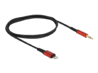 Delock - Kabel fra Lightning til hodetelefonsjakk - Lightning hann til mini-phone stereo 3.5 mm hann - 50 cm - svart, rød
