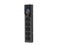 Armac Z5 - Överspänningsskydd - Ac 250 V - 2500 Watt - Utgångskontakter: 5 - 5 M Sladd - Svart