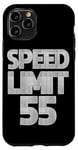 Coque pour iPhone 11 Pro Panneau de limitation de vitesse pour 55e anniversaire femme homme conduite drôle 55 mph