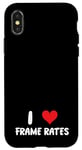 Coque pour iPhone X/XS I Love Frame Rates - Heart Movies Film TV Game Gamer Gamer
