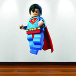 Superman Lego DC Superhero Comic Full Multi Colour Wall Art Sticker Decal Mural Children's Bedroom Transfer Graphic