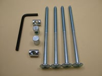 Bed / cot bolts 4 sets of M6 x 115mm bolt, allen key & 14mm barrel nut= 9 items